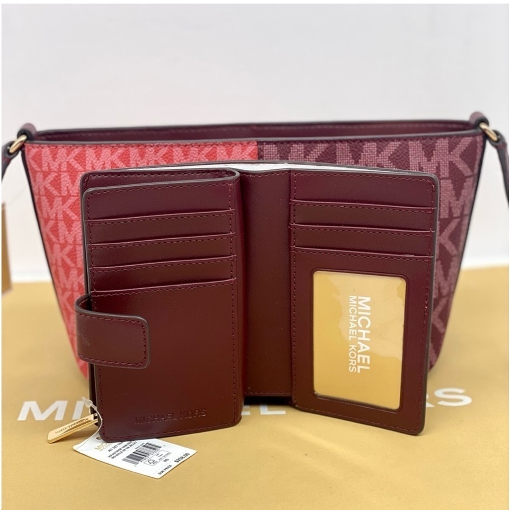 Michael Kors Jet Set Small Two-Tone Logo Crossbody Bag and Wallet Set - Picture 6 of 13